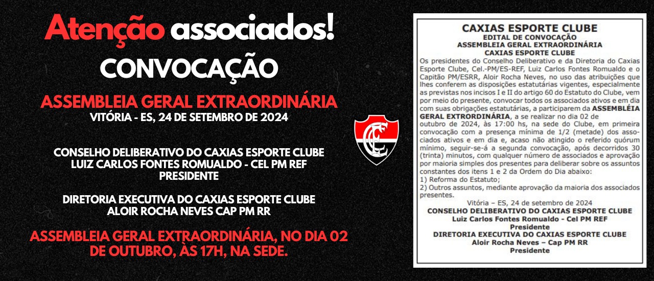 Convocação para Torneio no Caxias Esporte Clube